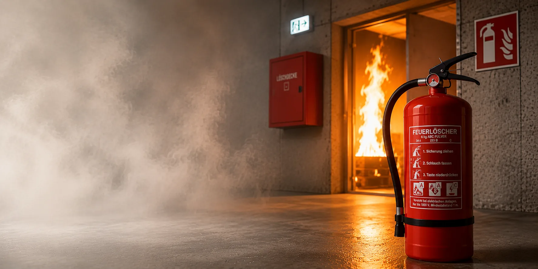 Fluchtweg und Notausgang im Brandfall