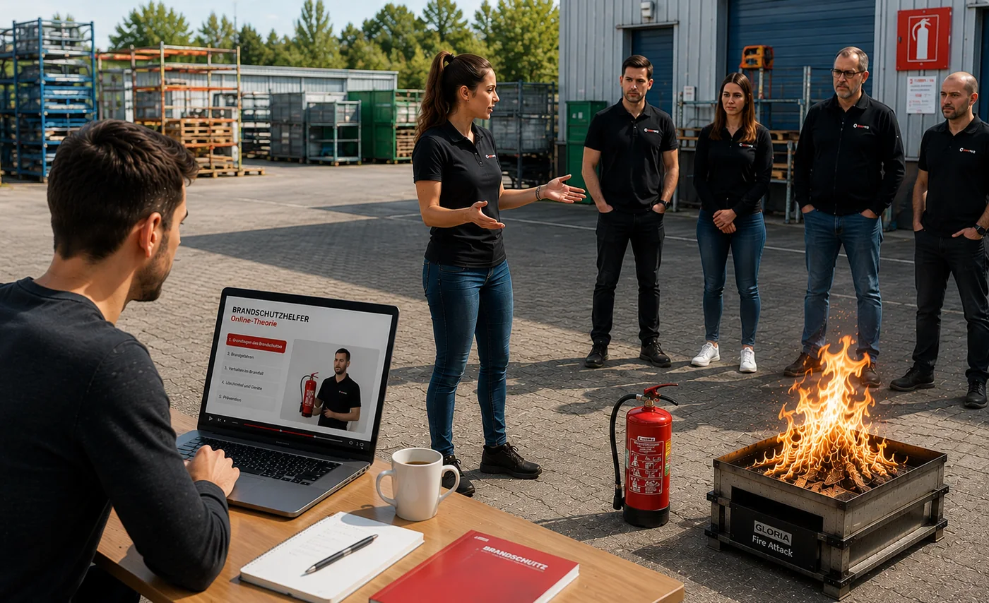 Brandschutzhelfer Hybrid &ndash; Online-Theorie am Notebook und praktische Ausbildung mit Feuerl&ouml;scher vor Ort